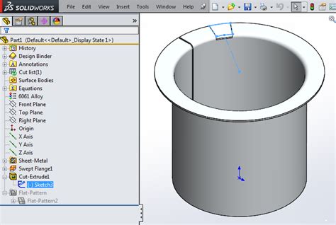 sheet metal cylinder solidworks|solidworks sheet metal curved bend.